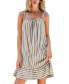 Фото #1 товара Women's Khaki Striped Square Neck Mini Beach Dress