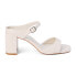 COCONUTS by Matisse Donnie Block Heels Ankle Strap Womens White Casual Sandals