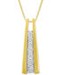 ფოტო #1 პროდუქტის Diamond Accent Ladder Pendant Necklace in 10k Gold or White Gold