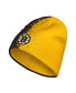 ფოტო #1 პროდუქტის Men's Black, Gold Boston Bruins Split Knit Hat