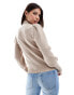 Фото #2 товара ONLY high neck puffy sleeves jumper in light beige