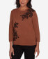 Women's Rue Rivoli Floral Embroidery Top with Three Quarter Sleeves