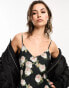 AllSaints x ASOS exclusive Tierny satin maxi slip dress in rose print