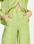 Фото #3 товара Daisy Street wide leg trousers in green shimmer co-ord