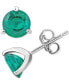 ფოტო #1 პროდუქტის Lab-Grown Emerald Stud Earrings (2-1/3 ct. t.w.) in Sterling Silver