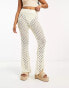 Threadbare crochet wide leg trousers co-ord in cream