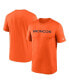 ფოტო #1 პროდუქტის Men's Orange Denver Broncos Legend Wordmark Performance T-shirt