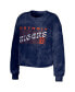 Фото #3 товара Women's Navy Detroit Tigers Tie-Dye Cropped Pullover Sweatshirt Shorts Lounge Set