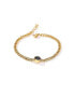 ფოტო #1 პროდუქტის Link Chain Bracelet for Women with Black Crystal Charm