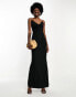 Vesper Tall v neck low back maxi dress in black Черный, 34 - фото #4