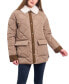 Фото #2 товара Women's Quilted Faux-Fur-Collar Coat