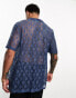 ASOS DESIGN relaxed revere shirt in navy lace