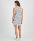 Фото #2 товара Women's Stripe-Print Sleeveless Mini Dress