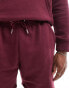 DTT overhead hoodie & jersey short set in burgundy