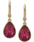 ფოტო #1 პროდუქტის Gold-Tone Color Tear-Shaped Crystal Charm Drop Earrings