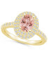 ფოტო #1 პროდუქტის Morganite and Diamond Halo Ring