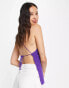 Фото #4 товара Bershka tie front crochet top in purple