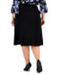 Фото #2 товара Plus Size Pull-On Knit Midi Skirt
