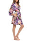 ფოტო #3 პროდუქტის Women's Printed Knit Wrap Robe