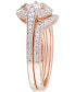 Diamond Halo Bridal Set (3/4 ct. t.w.) in 14k Rose Gold