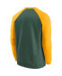 ფოტო #4 პროდუქტის Men's Green and Gold Green Bay Packers Historic Raglan Crew Performance Sweater