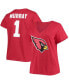 ფოტო #1 პროდუქტის Women's Plus Size Kyler Murray Cardinal Arizona Cardinals Name Number V-Neck T-shirt