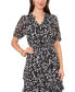 Women's Printed Puff-Sleeve Tiered Midi Dress