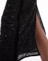 Topshop co-ord sequin midi skirt in black