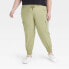 Фото #1 товара Women's Stretch Woven Tapered Cargo Pants 27" - All in Motion Olive Green 3X