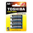 TOSHIBA High Power LR6 AA Alkaline Batteries 4 Units