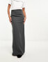 River Island tailored pencil maxi skirt in dark grey