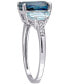 ფოტო #4 პროდუქტის Blue Topaz (4-1/2 ct. t.w.) & Diamond Accent Statement Ring in Sterling Silver