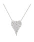 Фото #1 товара Suzy Levian Sterling Silver Cubic Zirconia Pave Elongated Heart Pendant Necklace