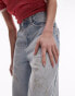 Topshop high rise Baggy jeans in sunshine bleach with mud marks