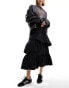 Фото #1 товара Urban Revivo ruffle detail maxi skirt in black