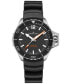 ფოტო #1 პროდუქტის Men's Swiss Automatic Khaki Navy Frogman Black Rubber Strap Watch 41mm