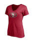 Фото #3 товара Women's Nick Bosa Scarlet San Francisco 49ers Player Icon Name and Number V-Neck T-shirt