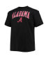 Men's Black Alabama Crimson Tide Big and Tall Arch Over Wordmark T-shirt