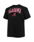 Фото #2 товара Men's Black Alabama Crimson Tide Big and Tall Arch Over Wordmark T-shirt