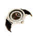 ფოტო #2 პროდუქტის Men's Watch, 46MM Silver Colored Case with Embossed Arabic Numerals on Bezel, Black Sunray Dial, with Silver Index Markers, Analog Watch with Black Strap
