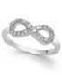 ფოტო #1 პროდუქტის Diamond Infinity Ring in Sterling Silver (1/10 ct. t.w.)