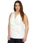 Фото #1 товара Plus Size Linen Button-Front Sleeveless Top