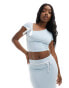 Фото #1 товара Kaiia contrast bow detail cropped top in baby blue