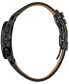 Men's Chronograph Curv Black Leather Strap Watch 44mm