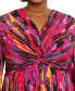 ფოტო #3 პროდუქტის Plus Size Printed Twist-Front Midi Dress