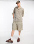 COLLUSION festival skater short sleeve shirt co-ord in stone check