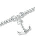 Bead Anchor Charm Bracelet in Silver Plate