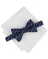 Фото #1 товара Men's Vinton Stripe Bow Tie & Pocket Square Set, Created for Macy's