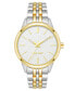 ფოტო #1 პროდუქტის Women's Quartz Two-Tone Alloy Link Bracelet Watch, 34mm