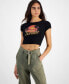 Фото #1 товара Women's Embellished Sunset Cropped T-Shirt